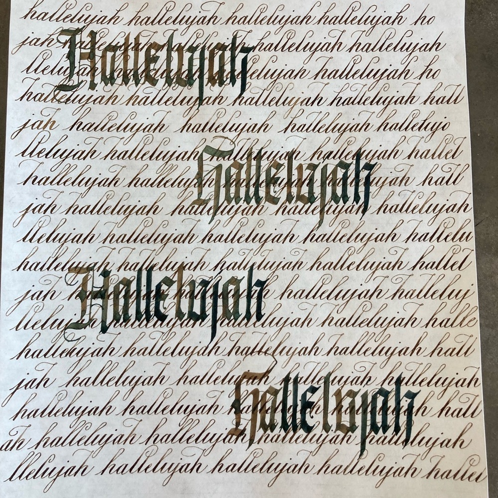 Handmade Calligraphy decor 9”x10”